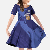 Paraguay Football Custom Family Matching Summer Maxi Dress and Hawaiian Shirt 2026 La Albirroja Marble Pattern - Wonder Print Shop