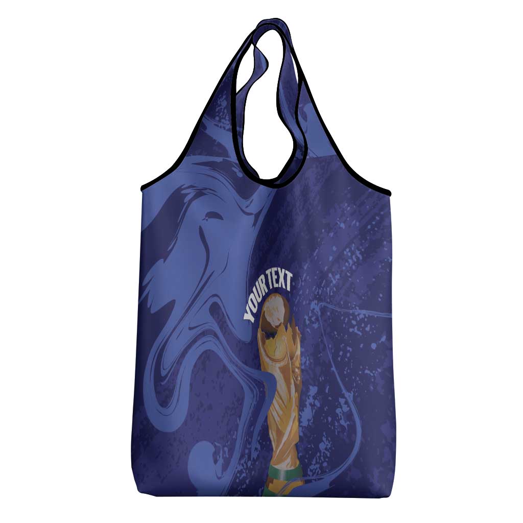 Paraguay Football Custom Grocery Bag 2026 La Albirroja Marble Pattern - Wonder Print Shop
