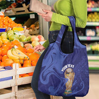 Paraguay Football Custom Grocery Bag 2026 La Albirroja Marble Pattern - Wonder Print Shop
