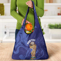 Paraguay Football Custom Grocery Bag 2026 La Albirroja Marble Pattern - Wonder Print Shop
