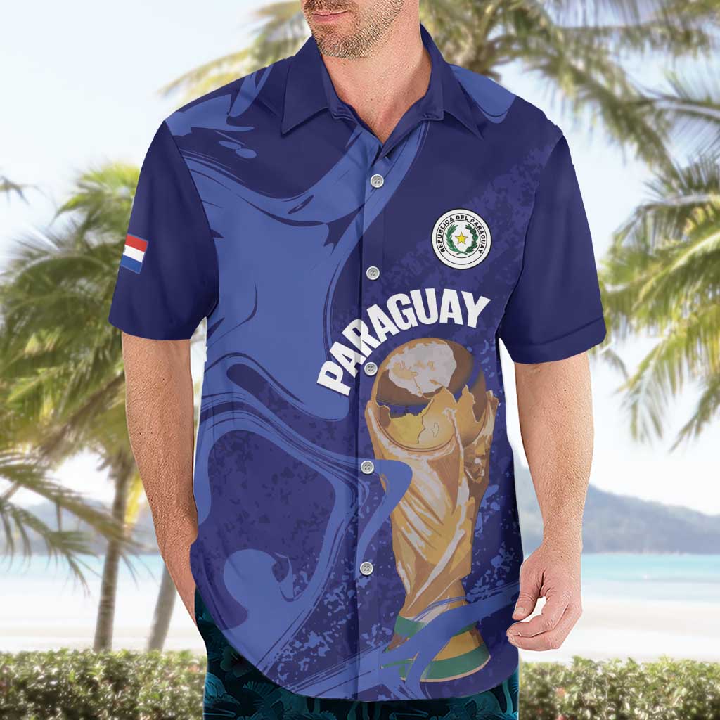 Paraguay Football Custom Hawaiian Shirt 2026 La Albirroja Marble Pattern - Wonder Print Shop