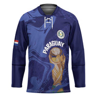 Paraguay Football Custom Hockey Jersey 2026 La Albirroja Marble Pattern - Wonder Print Shop