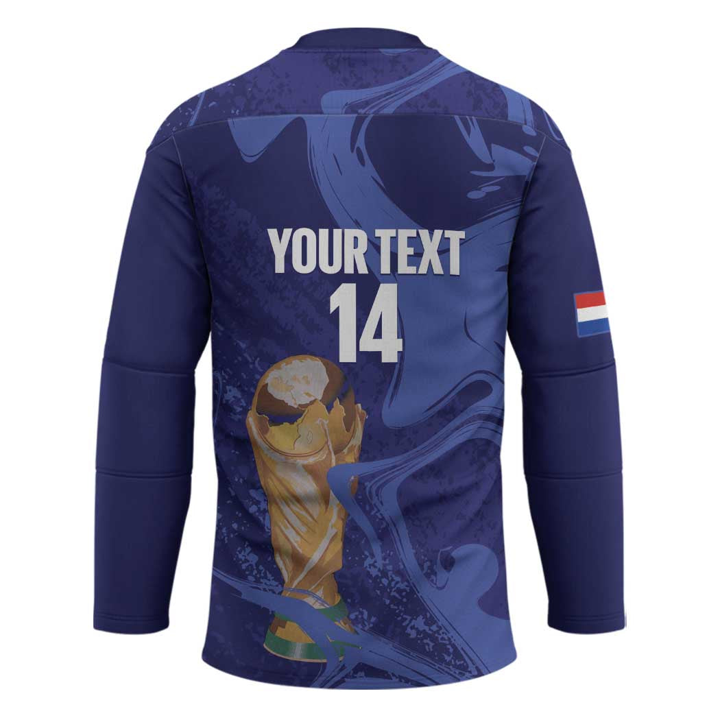 Paraguay Football Custom Hockey Jersey 2026 La Albirroja Marble Pattern - Wonder Print Shop