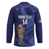 Paraguay Football Custom Hockey Jersey 2026 La Albirroja Marble Pattern - Wonder Print Shop
