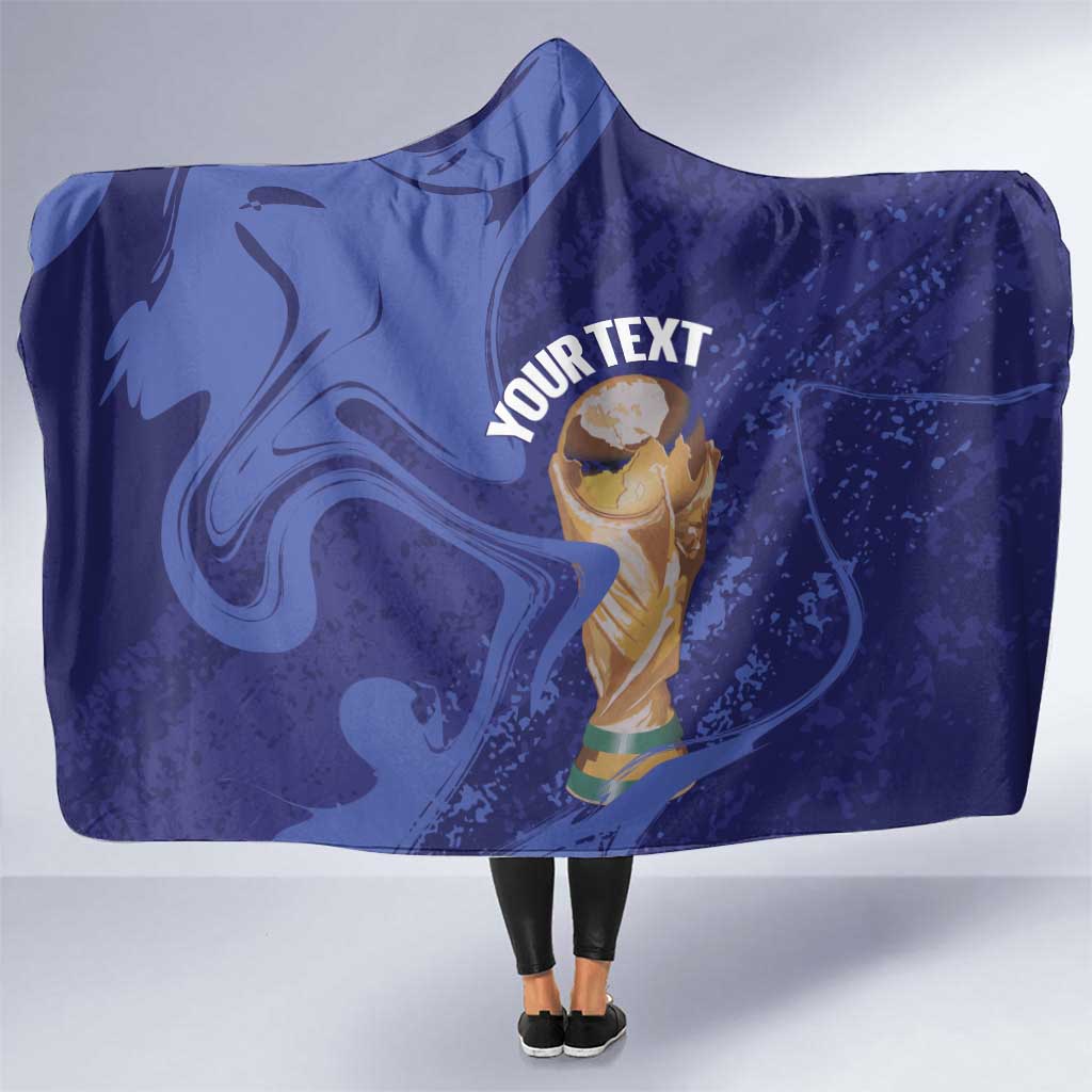 Paraguay Football Custom Hooded Blanket 2026 La Albirroja Marble Pattern - Wonder Print Shop