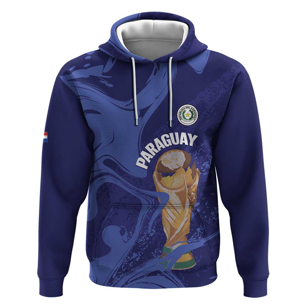 Paraguay Football Custom Hoodie 2026 La Albirroja Marble Pattern - Wonder Print Shop