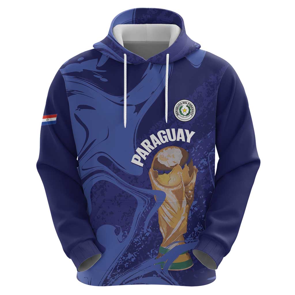 Paraguay Football Custom Hoodie 2026 La Albirroja Marble Pattern - Wonder Print Shop