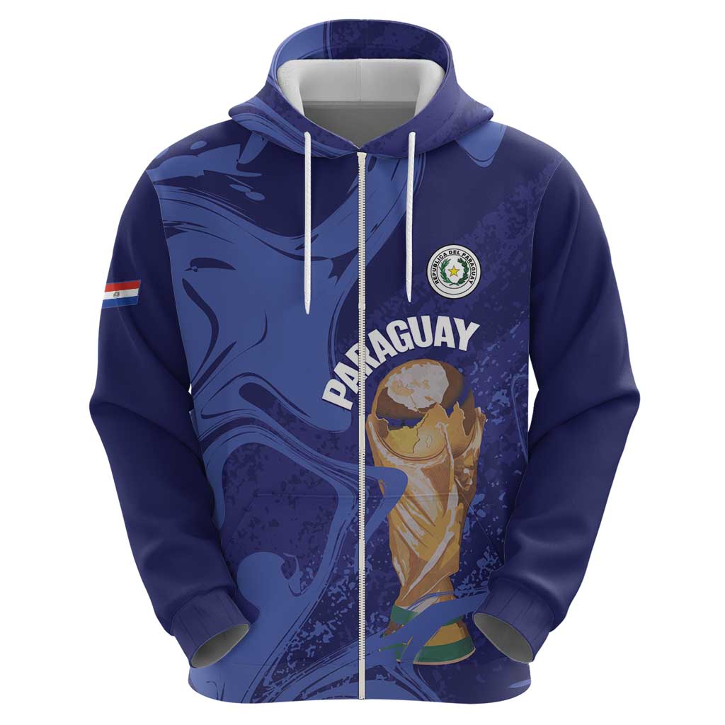 Paraguay Football Custom Hoodie 2026 La Albirroja Marble Pattern - Wonder Print Shop