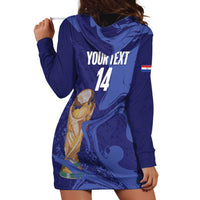 Paraguay Football Custom Hoodie Dress 2026 La Albirroja Marble Pattern - Wonder Print Shop