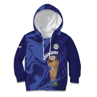 Paraguay Football Custom Kid Hoodie 2026 La Albirroja Marble Pattern - Wonder Print Shop