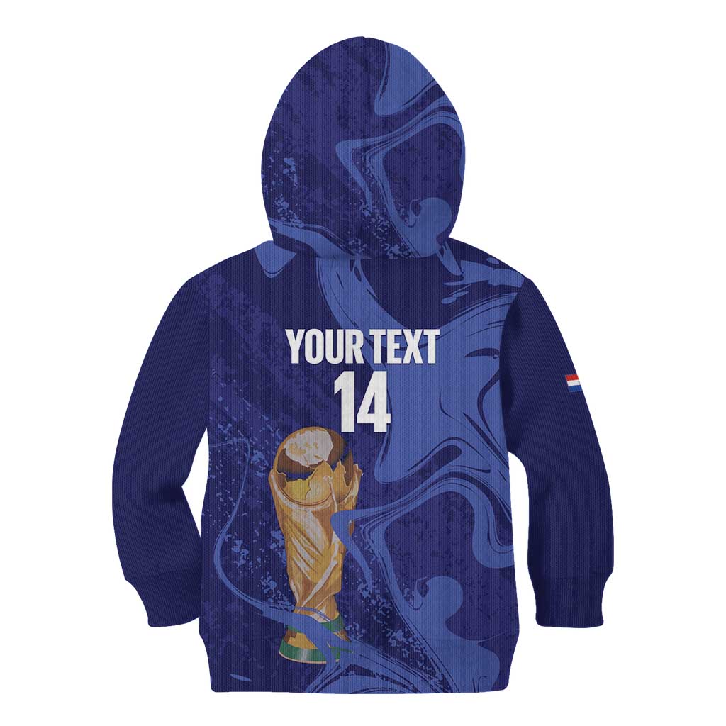 Paraguay Football Custom Kid Hoodie 2026 La Albirroja Marble Pattern - Wonder Print Shop