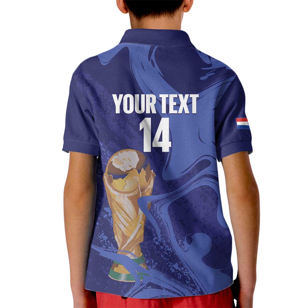 Paraguay Football Custom Kid Polo Shirt 2026 La Albirroja Marble Pattern - Wonder Print Shop