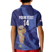 Paraguay Football Custom Kid Polo Shirt 2026 La Albirroja Marble Pattern - Wonder Print Shop