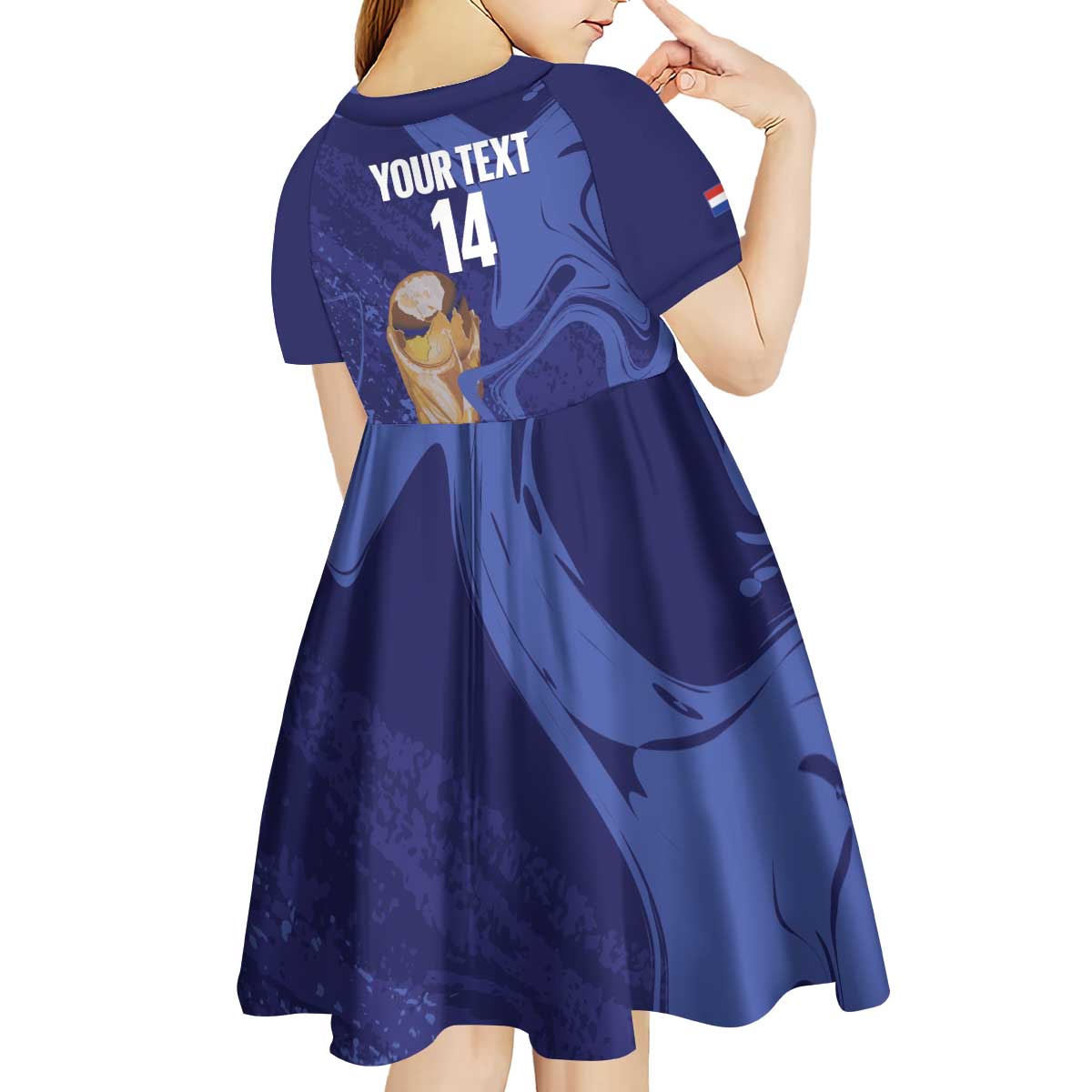 Paraguay Football Custom Kid Short Sleeve Dress 2026 La Albirroja Marble Pattern - Wonder Print Shop