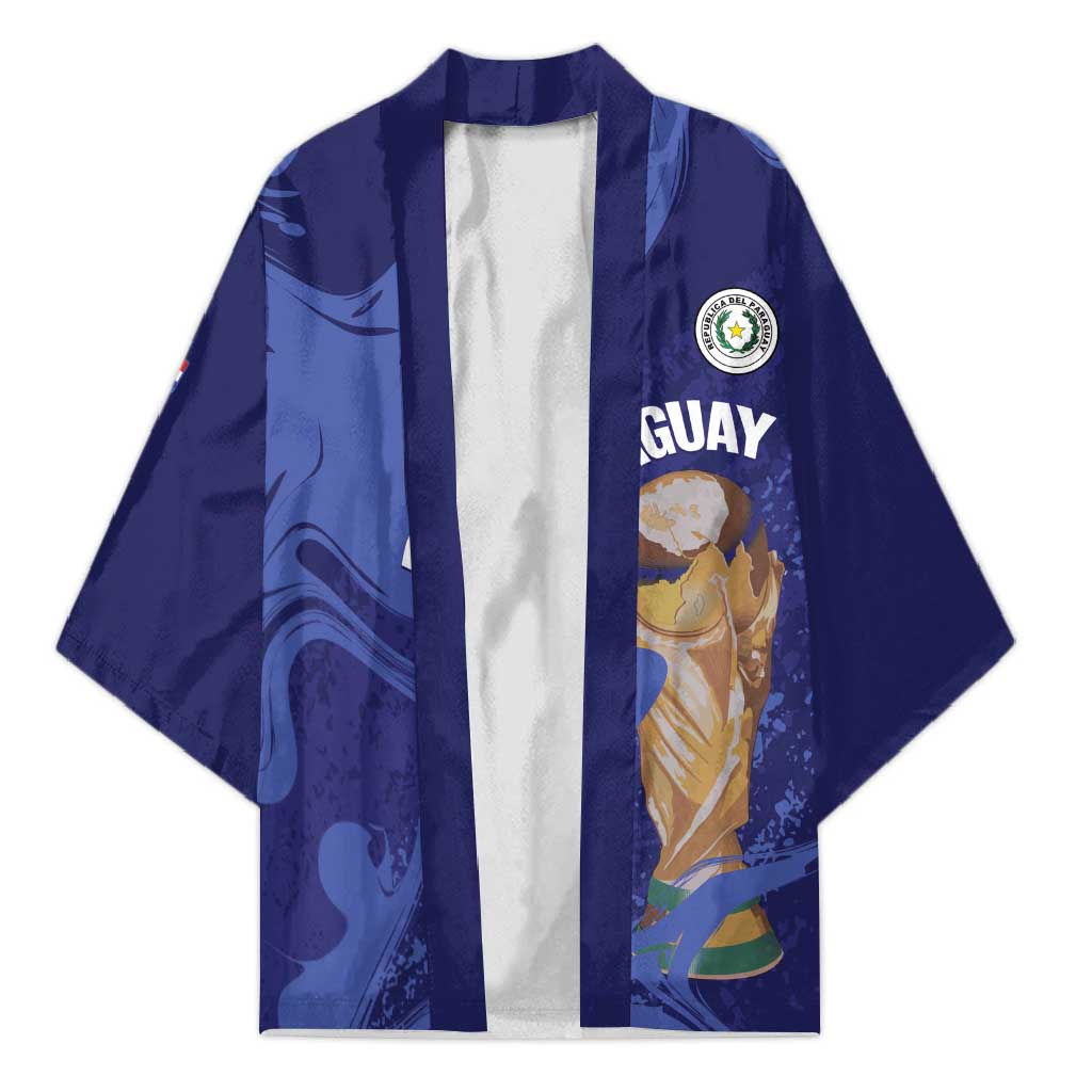Paraguay Football Custom Kimono 2026 La Albirroja Marble Pattern - Wonder Print Shop