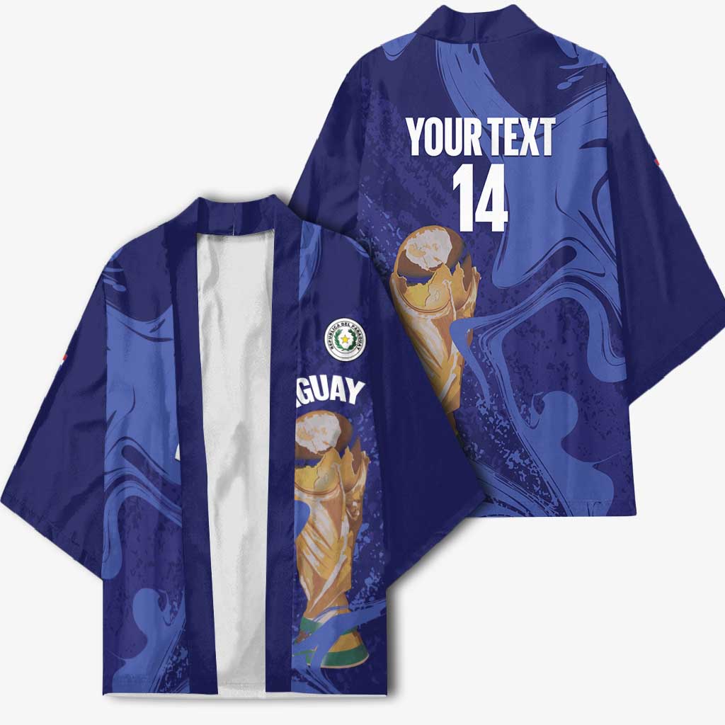 Paraguay Football Custom Kimono 2026 La Albirroja Marble Pattern - Wonder Print Shop