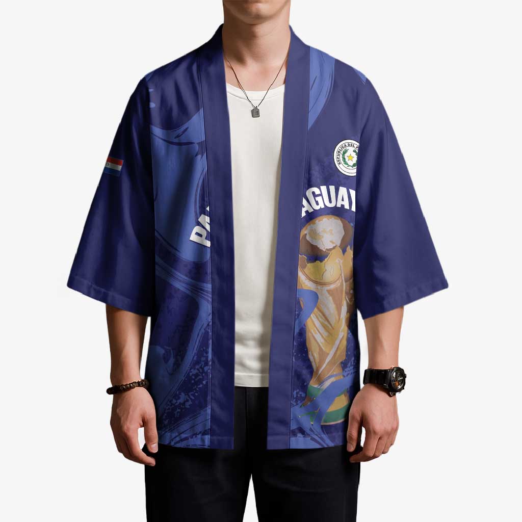 Paraguay Football Custom Kimono 2026 La Albirroja Marble Pattern - Wonder Print Shop
