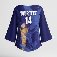 Paraguay Football Custom Kimono Sleeve Blouse 2026 La Albirroja Marble Pattern - Wonder Print Shop