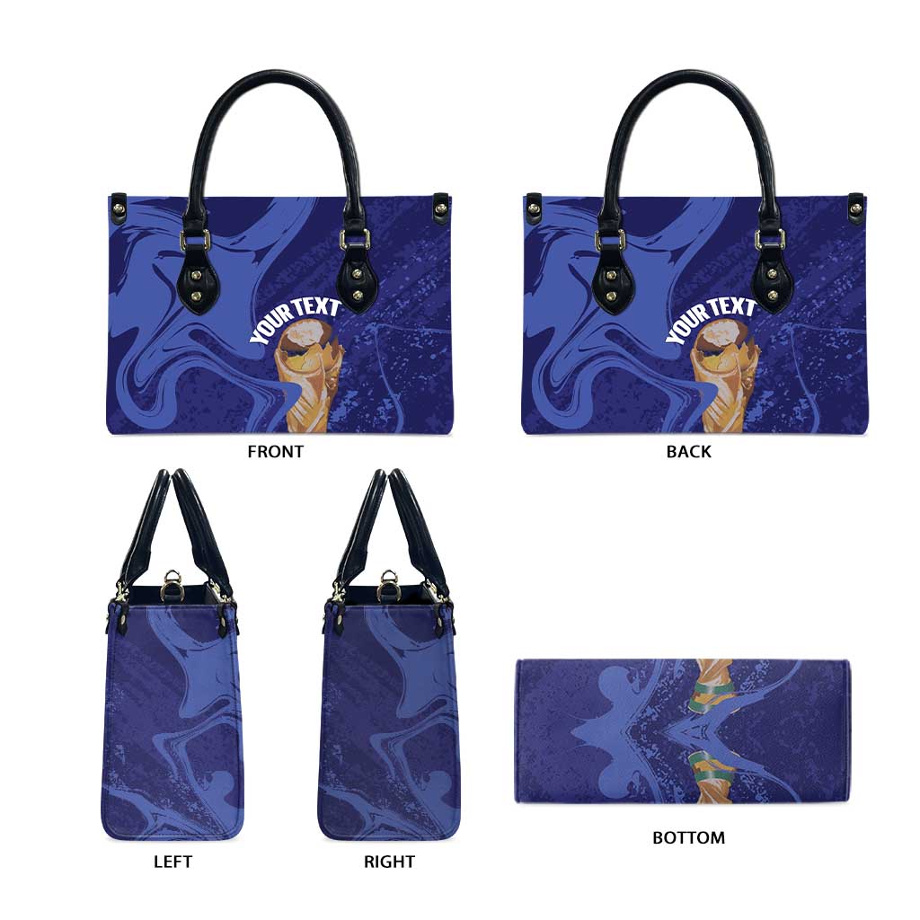 Paraguay Football Custom Leather Bag 2026 La Albirroja Marble Pattern - Wonder Print Shop