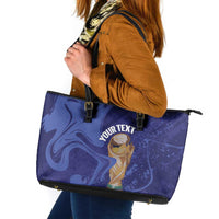 Paraguay Football Custom Leather Tote Bag 2026 La Albirroja Marble Pattern - Wonder Print Shop