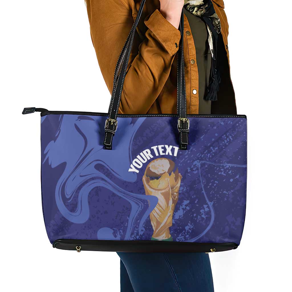Paraguay Football Custom Leather Tote Bag 2026 La Albirroja Marble Pattern - Wonder Print Shop