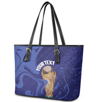 Paraguay Football Custom Leather Tote Bag 2026 La Albirroja Marble Pattern - Wonder Print Shop
