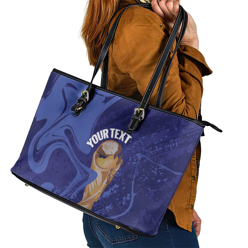 Paraguay Football Custom Leather Tote Bag 2026 La Albirroja Marble Pattern - Wonder Print Shop