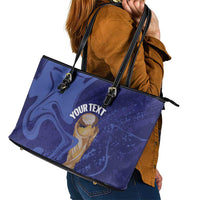 Paraguay Football Custom Leather Tote Bag 2026 La Albirroja Marble Pattern - Wonder Print Shop