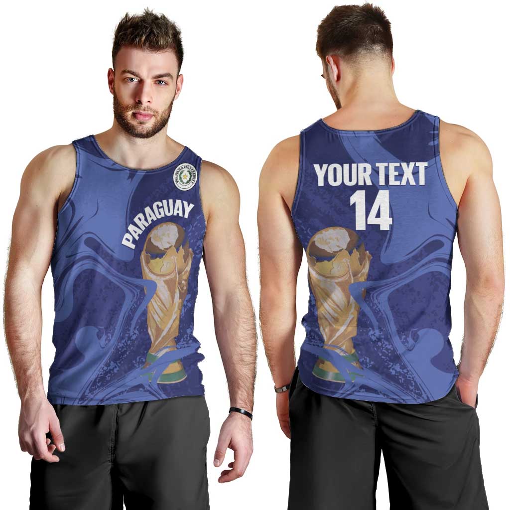 Paraguay Football Custom Men Tank Top 2026 La Albirroja Marble Pattern - Wonder Print Shop