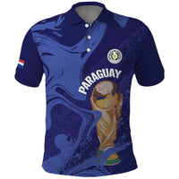 Paraguay Football Custom Polo Shirt 2026 La Albirroja Marble Pattern - Wonder Print Shop