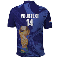 Paraguay Football Custom Polo Shirt 2026 La Albirroja Marble Pattern - Wonder Print Shop