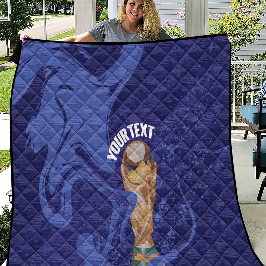 Paraguay Football Custom Quilt 2026 La Albirroja Marble Pattern - Wonder Print Shop
