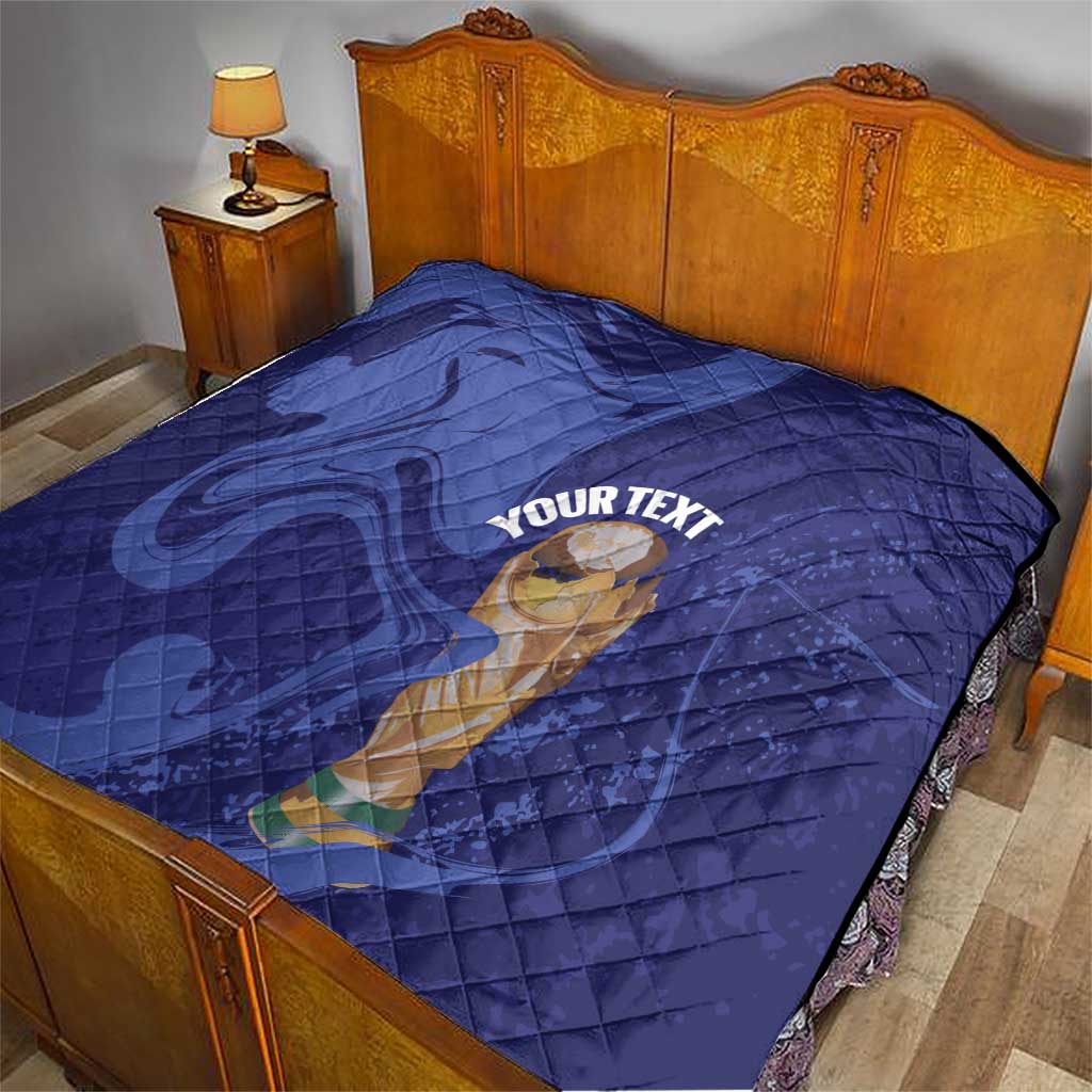 Paraguay Football Custom Quilt 2026 La Albirroja Marble Pattern - Wonder Print Shop