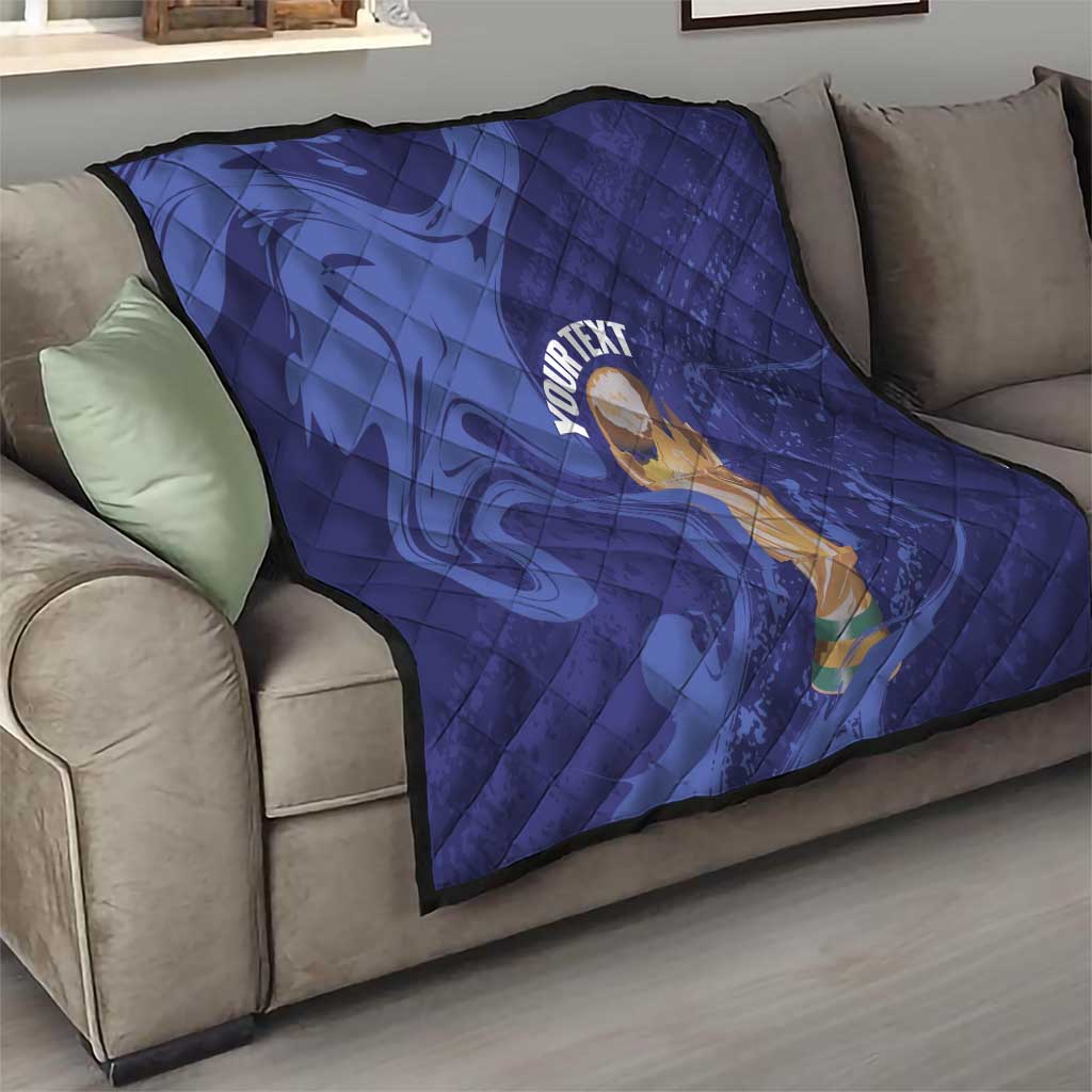 Paraguay Football Custom Quilt 2026 La Albirroja Marble Pattern - Wonder Print Shop