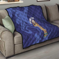 Paraguay Football Custom Quilt 2026 La Albirroja Marble Pattern - Wonder Print Shop