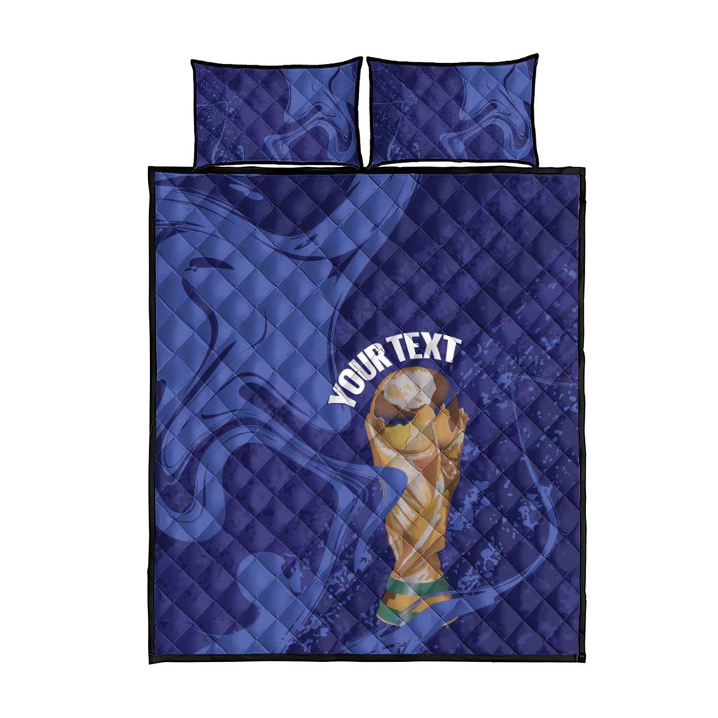 Paraguay Football Custom Quilt Bed Set 2026 La Albirroja Marble Pattern - Wonder Print Shop