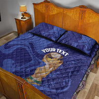 Paraguay Football Custom Quilt Bed Set 2026 La Albirroja Marble Pattern - Wonder Print Shop