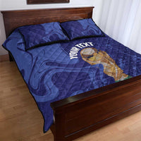 Paraguay Football Custom Quilt Bed Set 2026 La Albirroja Marble Pattern - Wonder Print Shop