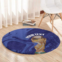 Paraguay Football Custom Round Carpet 2026 La Albirroja Marble Pattern - Wonder Print Shop