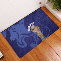 Paraguay Football Custom Rubber Doormat 2026 La Albirroja Marble Pattern - Wonder Print Shop