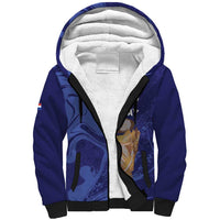 Paraguay Football Custom Sherpa Hoodie 2026 La Albirroja Marble Pattern - Wonder Print Shop