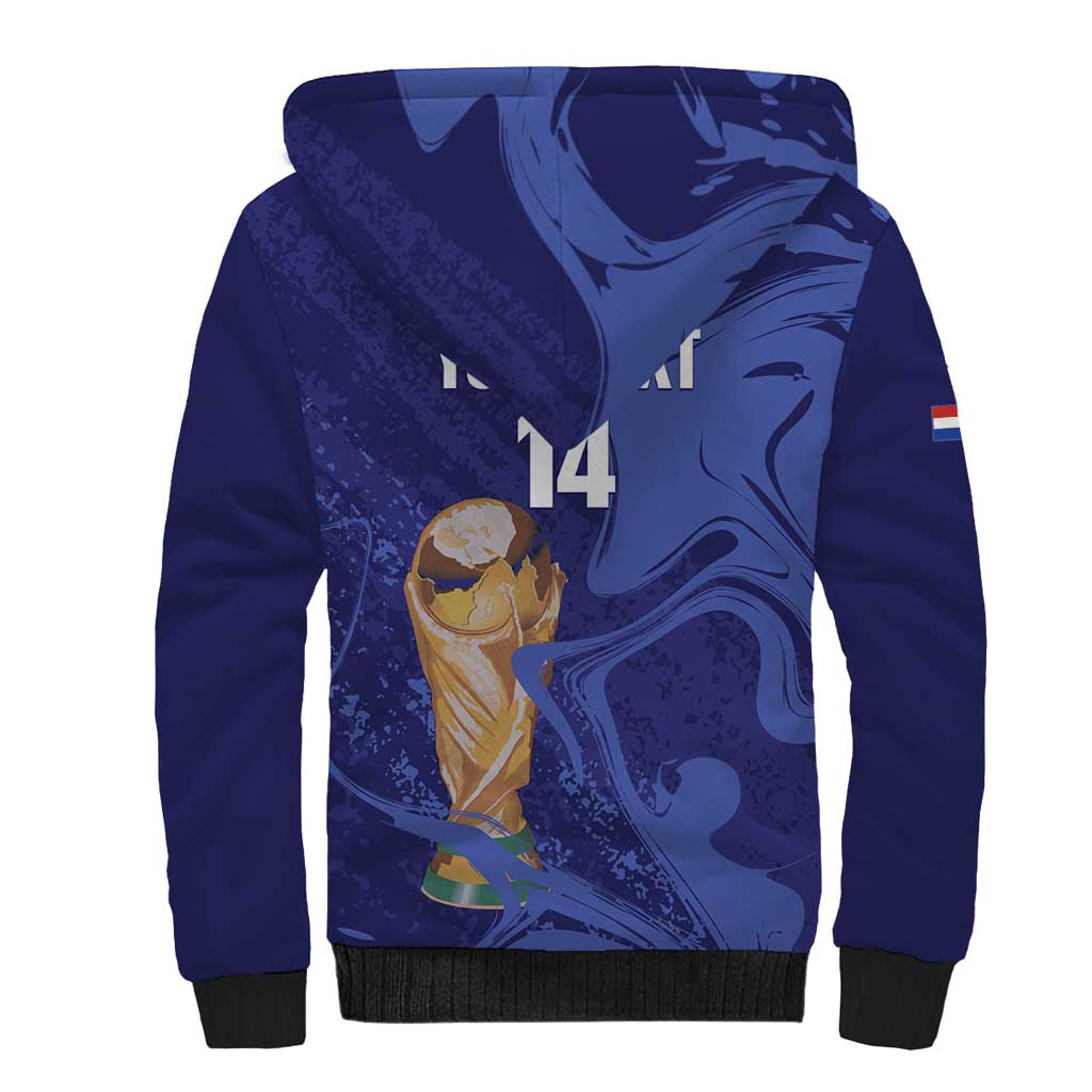 Paraguay Football Custom Sherpa Hoodie 2026 La Albirroja Marble Pattern - Wonder Print Shop