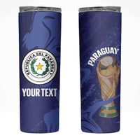 Paraguay Football Custom Skinny Tumbler 2026 La Albirroja Marble Pattern - Wonder Print Shop