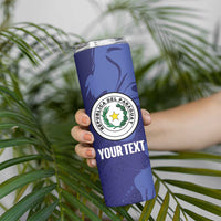 Paraguay Football Custom Skinny Tumbler 2026 La Albirroja Marble Pattern - Wonder Print Shop