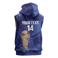 Paraguay Football Custom Sleeveless Hoodie 2026 La Albirroja Marble Pattern - Wonder Print Shop