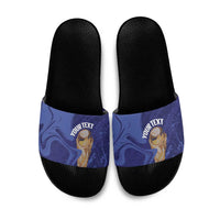 Paraguay Football Custom Slide Sandals 2026 La Albirroja Marble Pattern - Wonder Print Shop