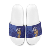 Paraguay Football Custom Slide Sandals 2026 La Albirroja Marble Pattern - Wonder Print Shop