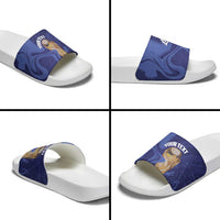 Paraguay Football Custom Slide Sandals 2026 La Albirroja Marble Pattern - Wonder Print Shop