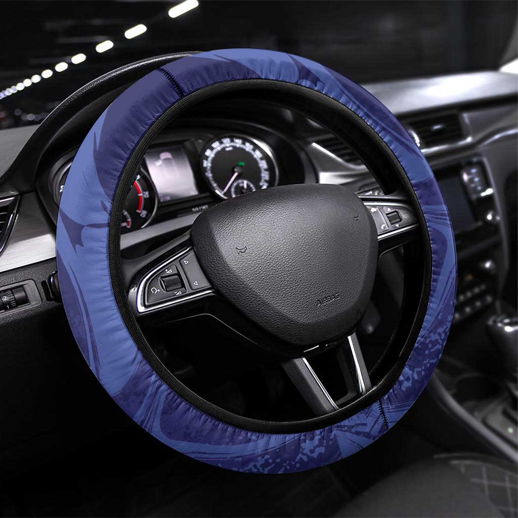 Paraguay Football Steering Wheel Cover 2026 La Albirroja Marble Pattern - Wonder Print Shop