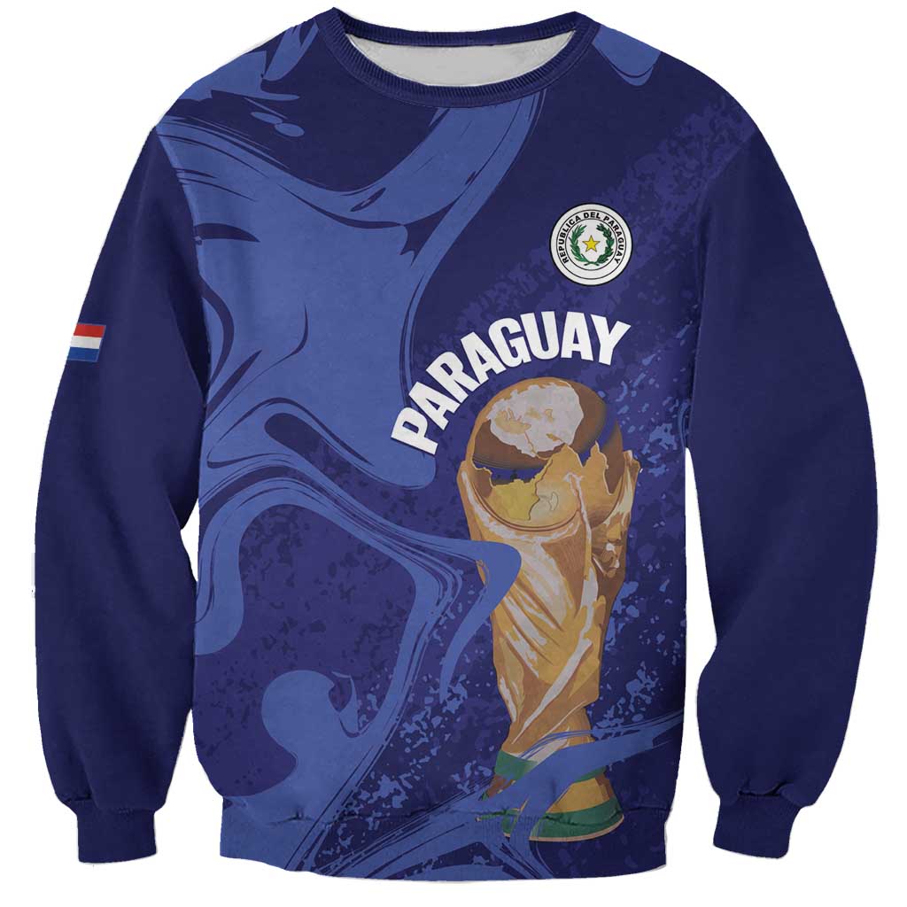 Paraguay Football Custom Sweatshirt 2026 La Albirroja Marble Pattern - Wonder Print Shop